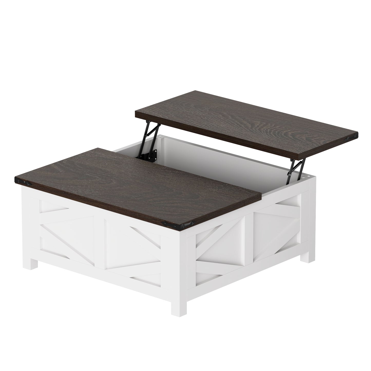 Tolead Lift Top Coffee Table, Farmhouse Wood Coffee Table with Hidden Storage and Charging Station for Living Room