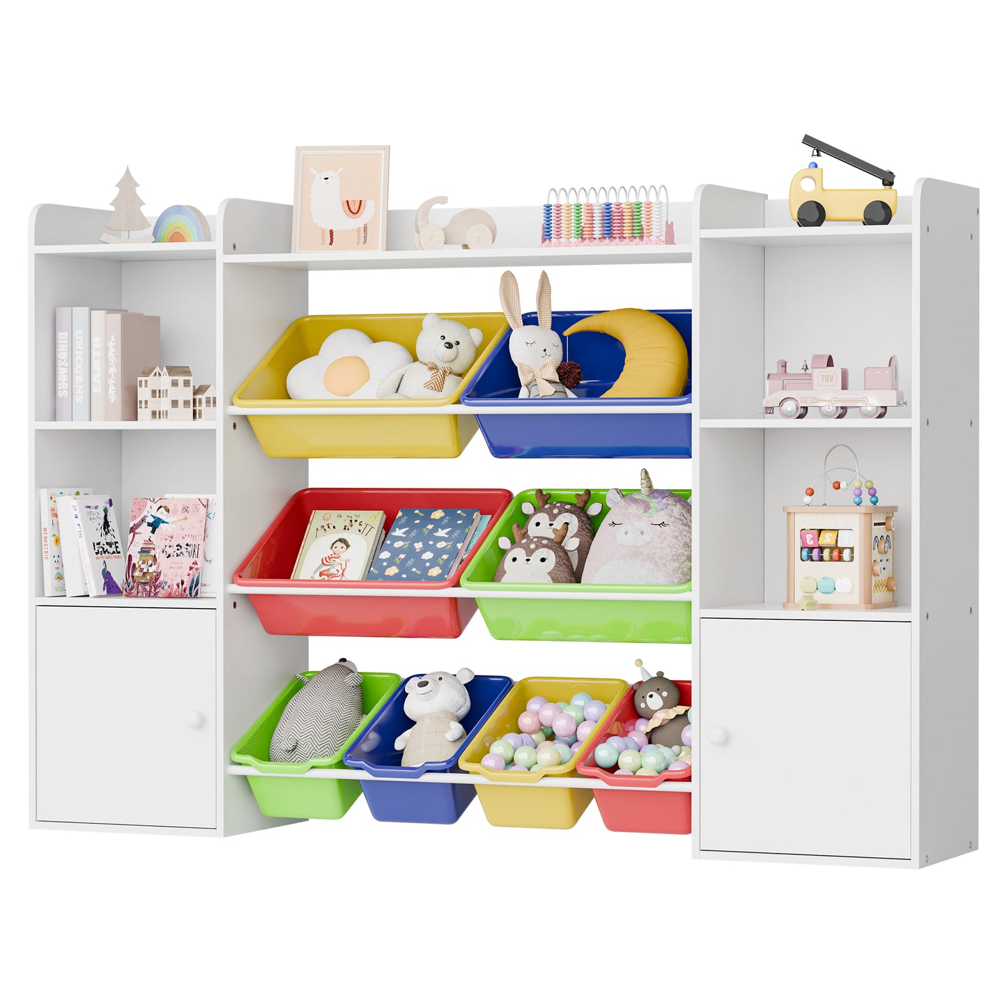 Tolead 4-Tier Multipurpose Kids Bookshelf and Toy Storage