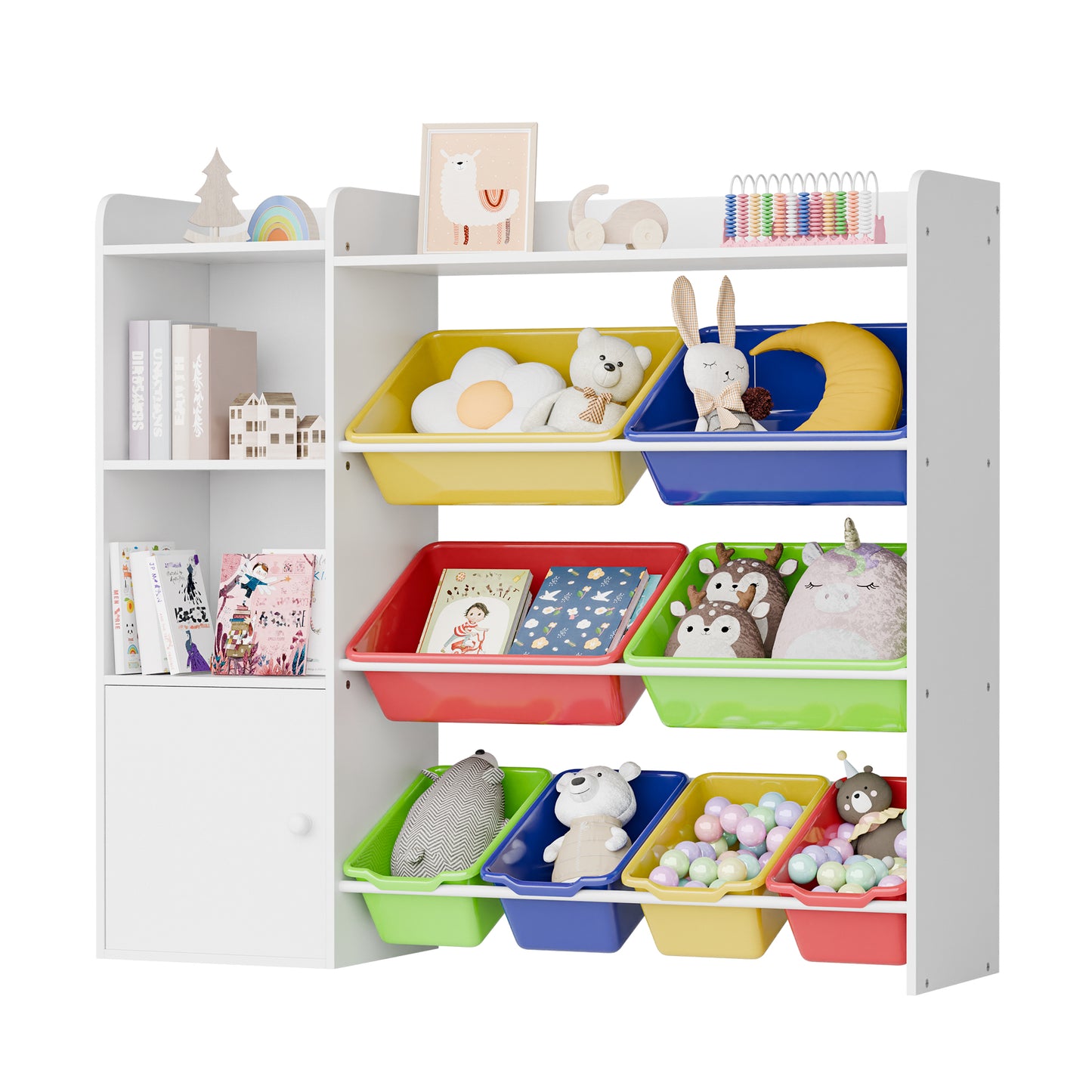 Tolead 4-Tier Multipurpose Kids Bookshelf and Toy Storage