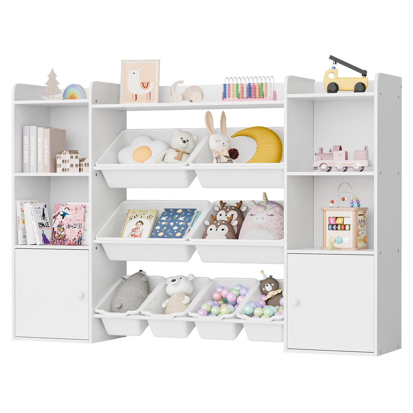 Tolead 4-Tier Multipurpose Kids Bookshelf and Toy Storage