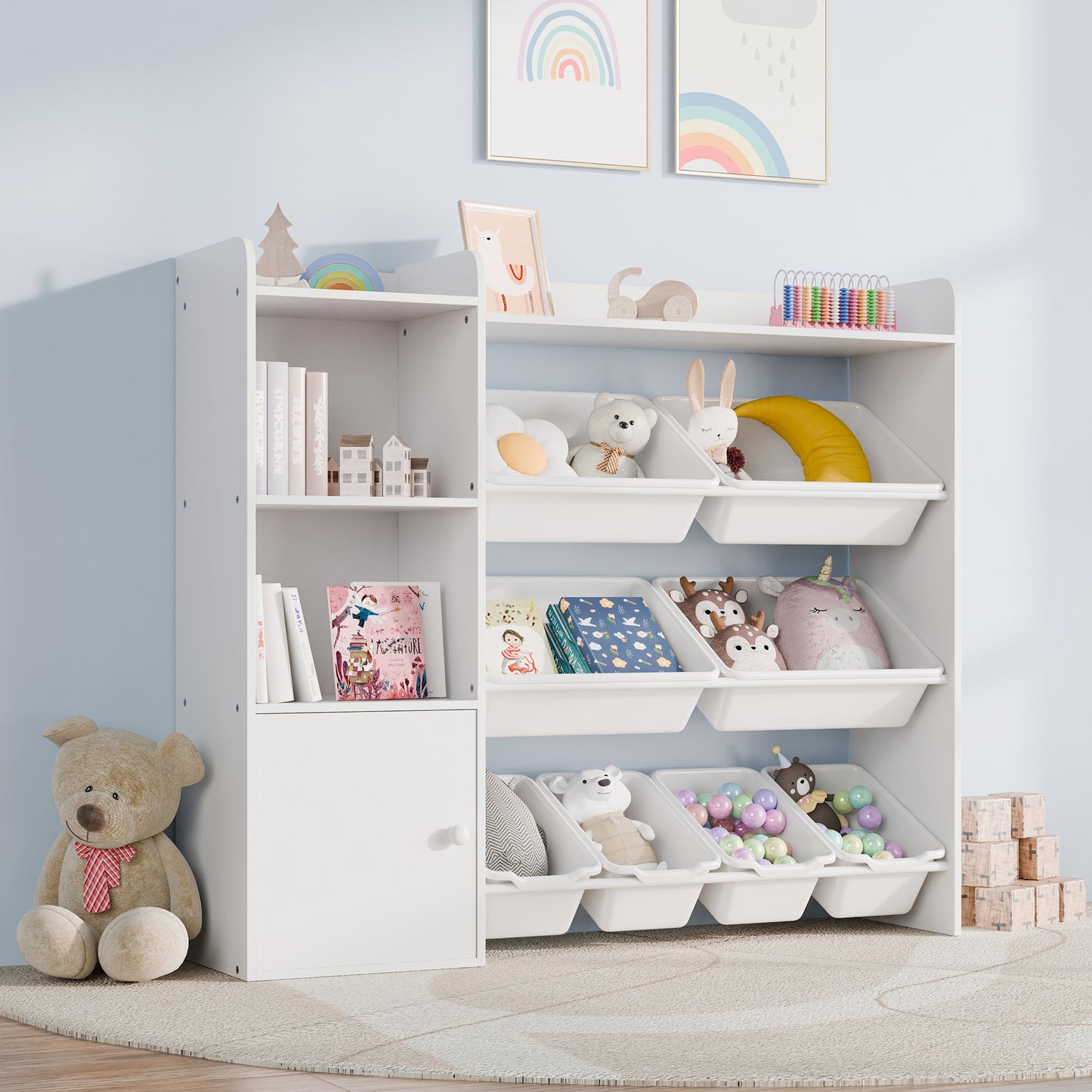 Tolead 4-Tier Multipurpose Kids Bookshelf and Toy Storage