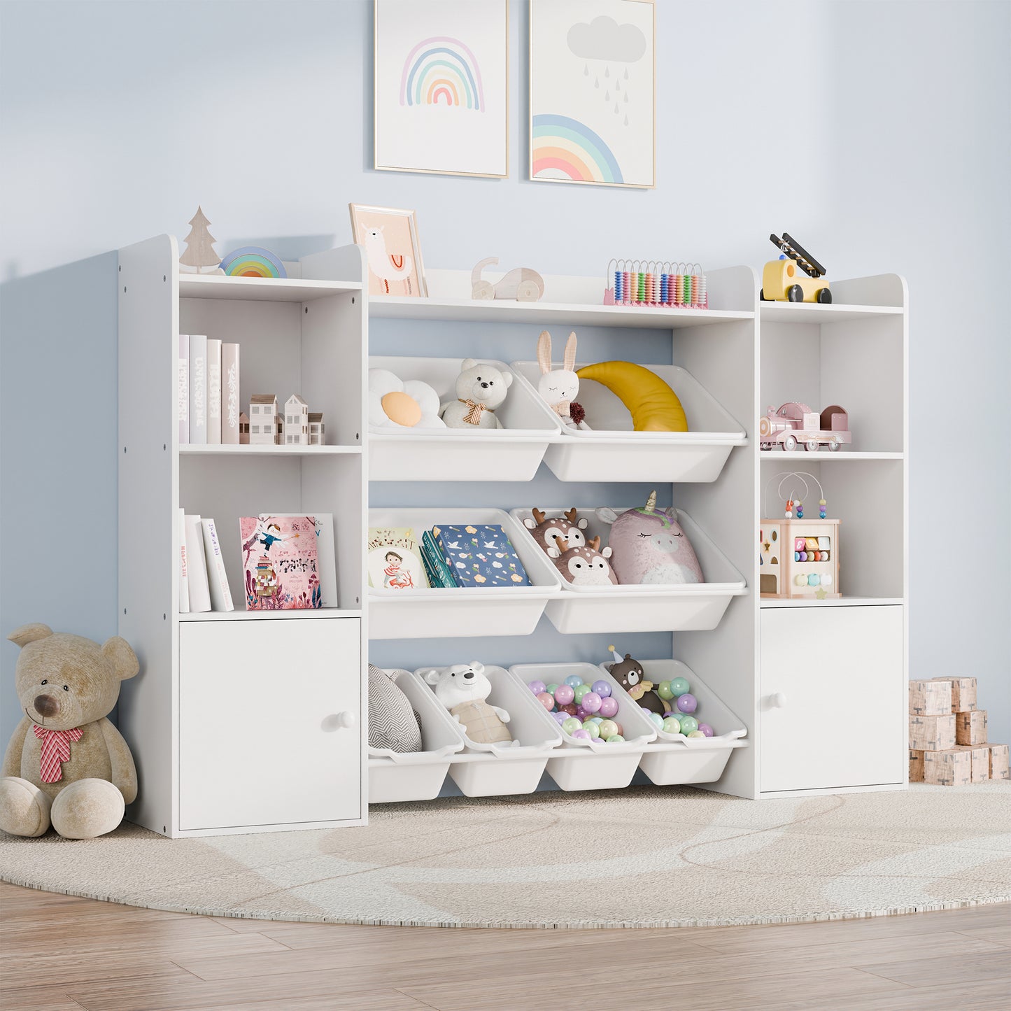 Tolead 4-Tier Multipurpose Kids Bookshelf and Toy Storage