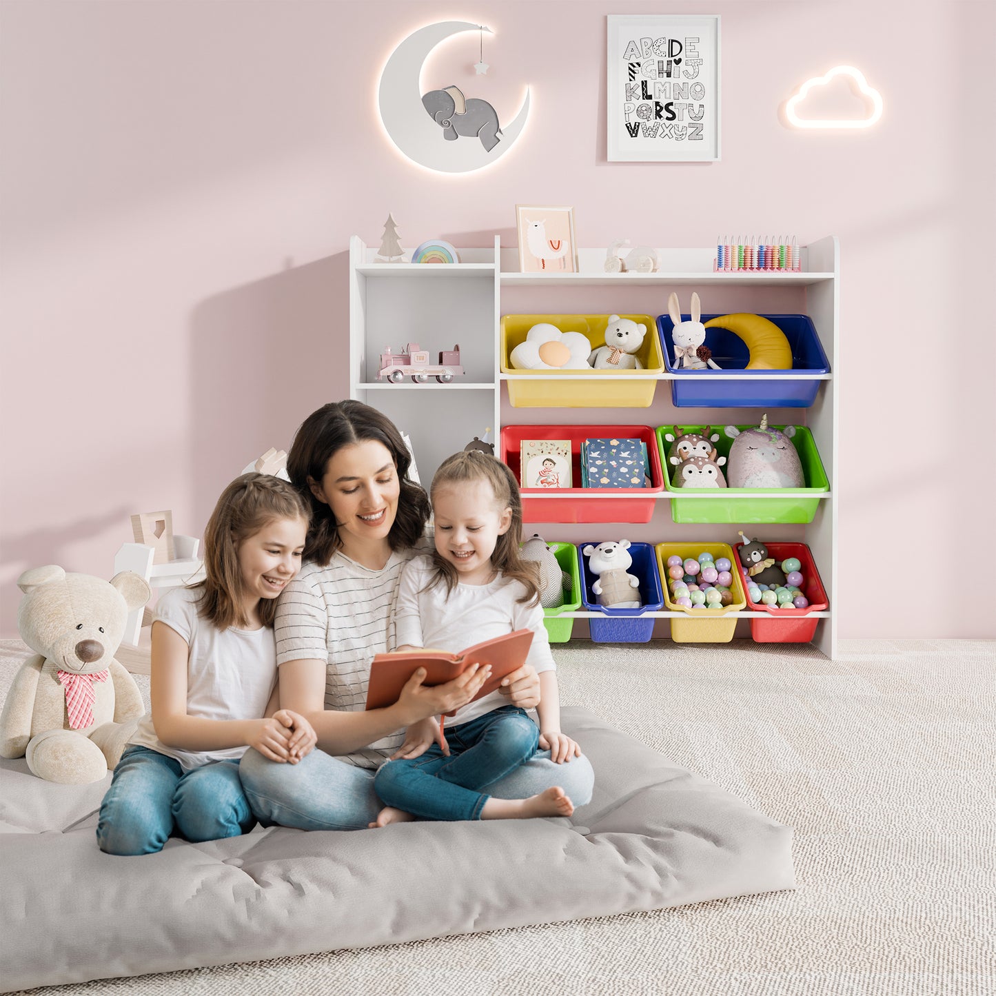 Tolead 4-Tier Multipurpose Kids Bookshelf and Toy Storage