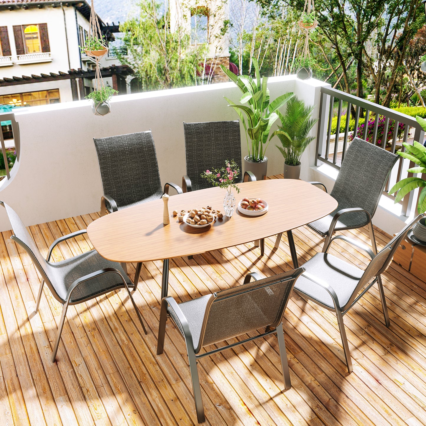 Tolead Outdoor Patio Dining Arm Chairs,Brown
