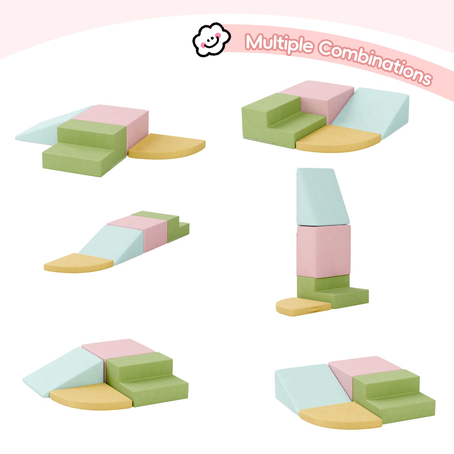 Tolead Climb Foam Blocks for Toddler, 4-Piece Kids Soft Climb and Crawl Foam Block
