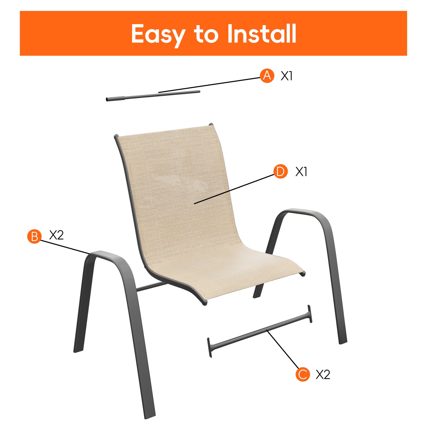 Tolead Outdoor Patio Dining Arm Chairs,Brown