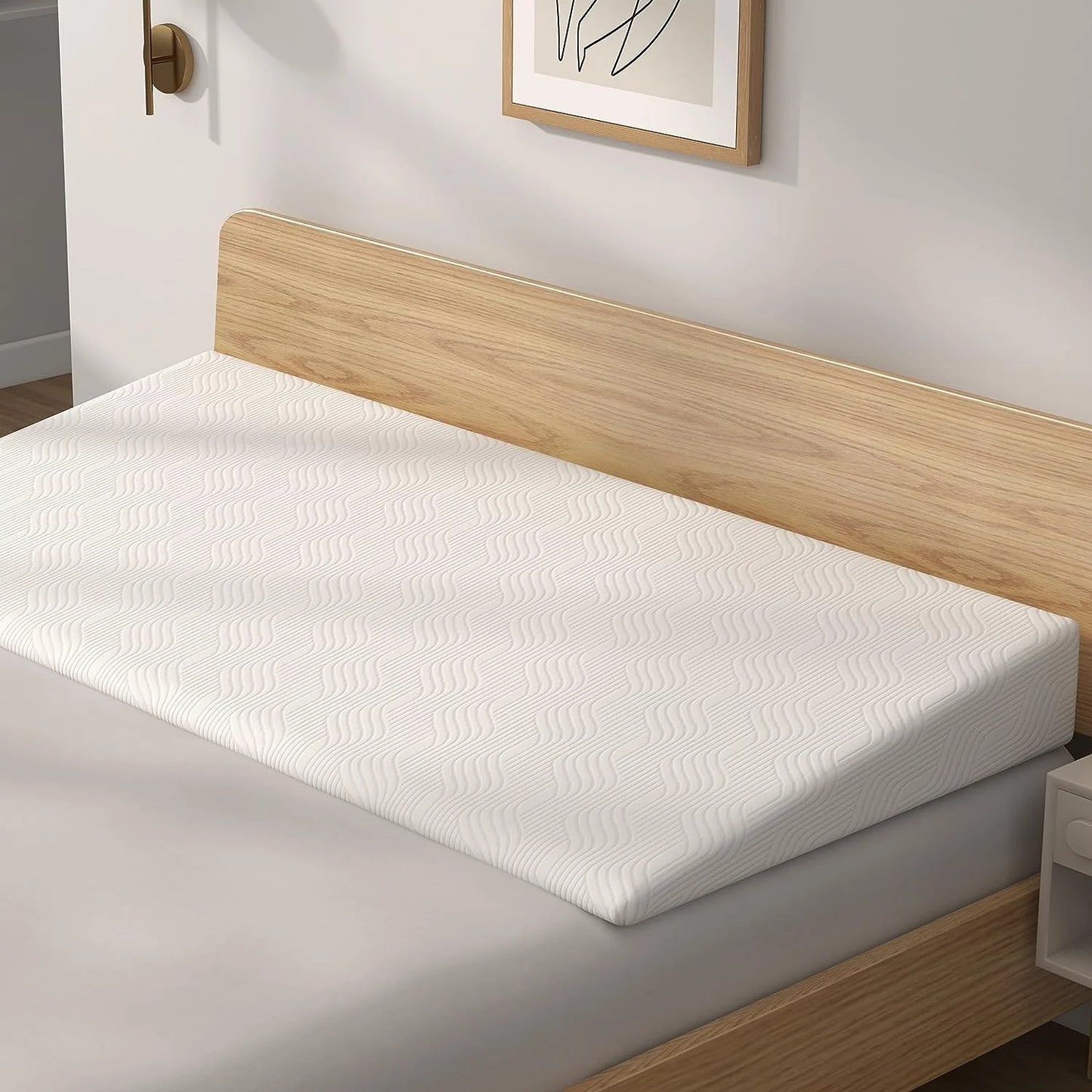 Tolead 7.5 Inch Bed Inclined Mattress Topper Wedge Pillow with Washable Cover, Sleeping