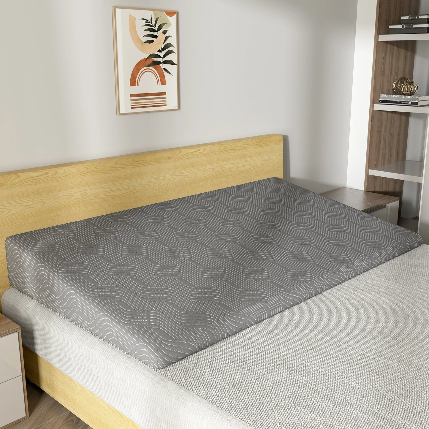 Tolead 7.5 Inch Bed Inclined Mattress Topper Wedge Pillow with Washable Cover, Sleeping