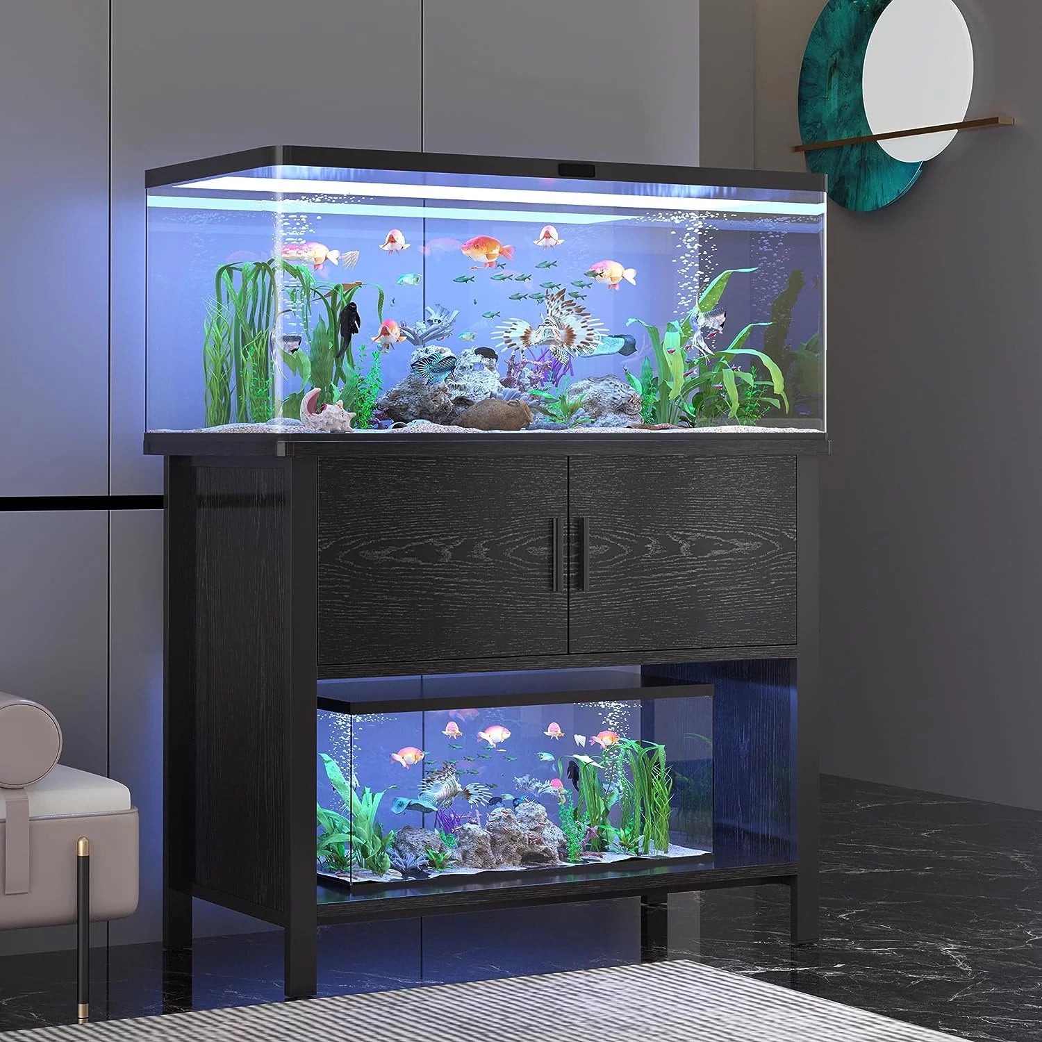 Tolead Metal Fish Aquarium Tank Stand with Cabinet, Accessories Storag Tolead Shop Tolead Metal Fish Aquarium Tank Stand with Cabinet, Accessories Storag Tolead Shop