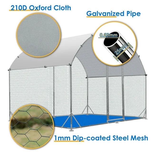 Tolead Dome Chicken Coop with Galvanized Steel Frame & Water-Resistant Oxford Tarp