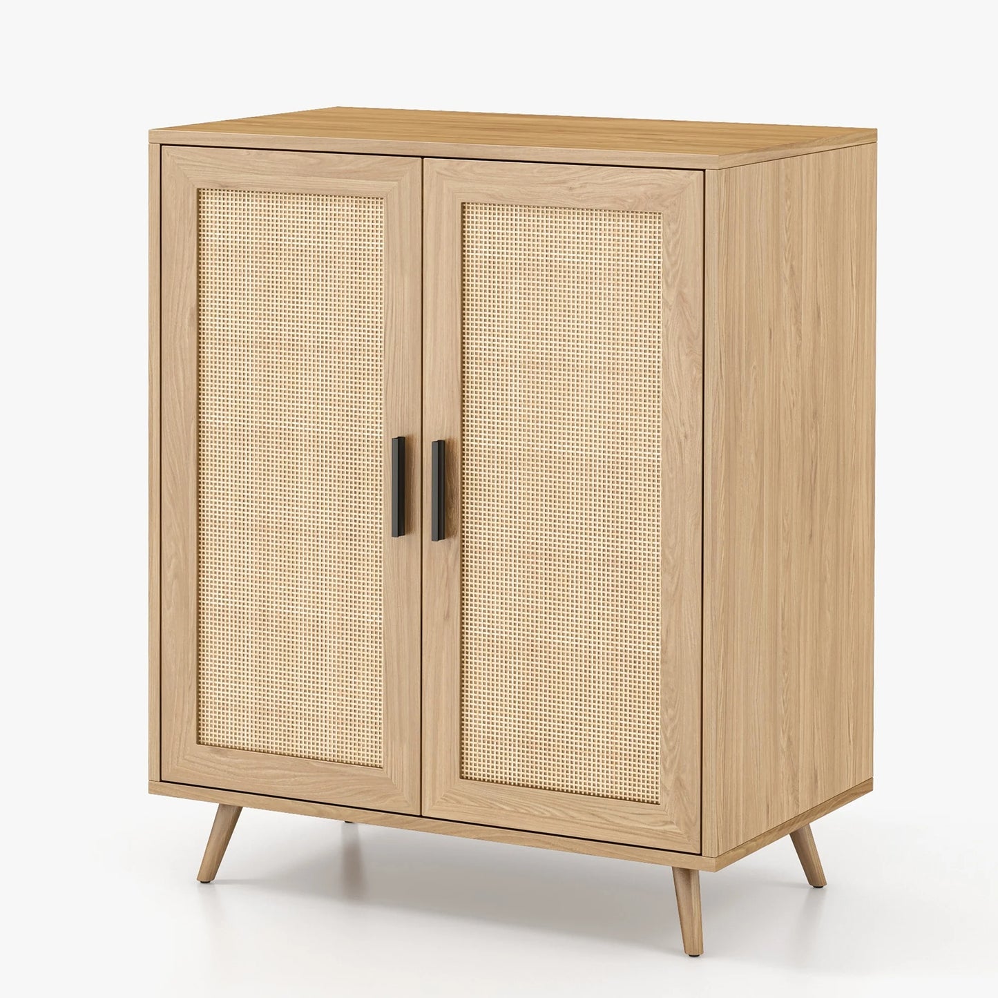 Tolead Wood Sideboard Buffet Cabinet, Rustic Modern, Rattan Doors, 2 Pack, 33 x 15.5 x 27 in