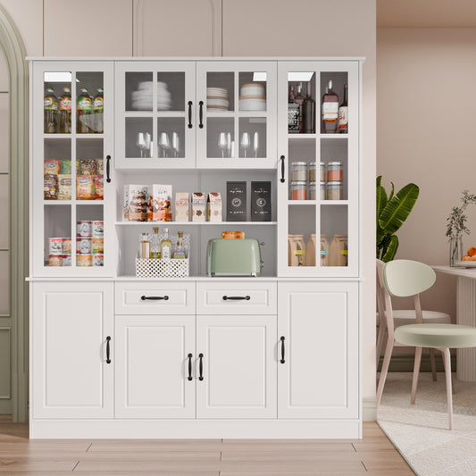 Tolead Large China Hutch for Kitchen, Office, Living Room, White