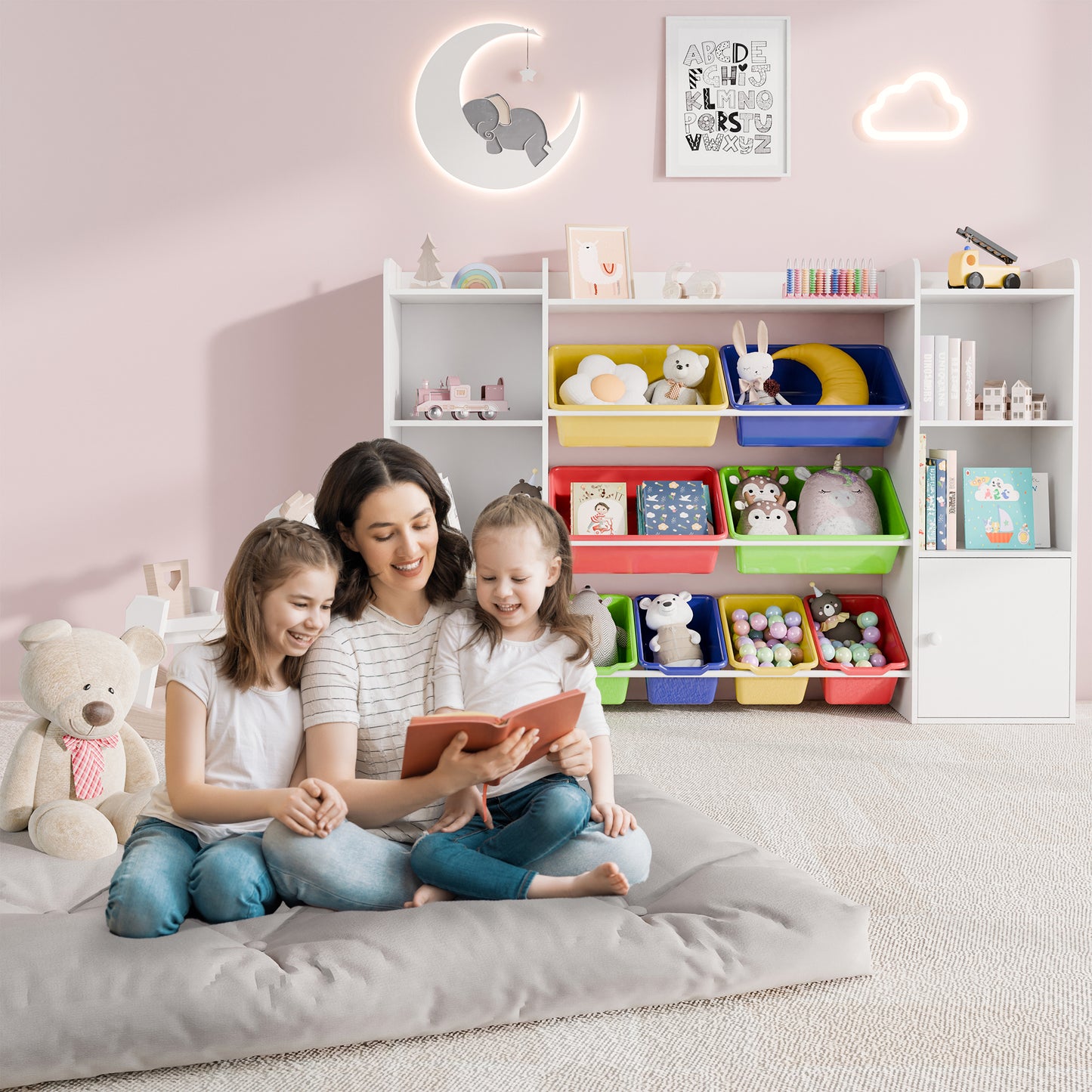 Tolead 4-Tier Multipurpose Kids Bookshelf and Toy Storage