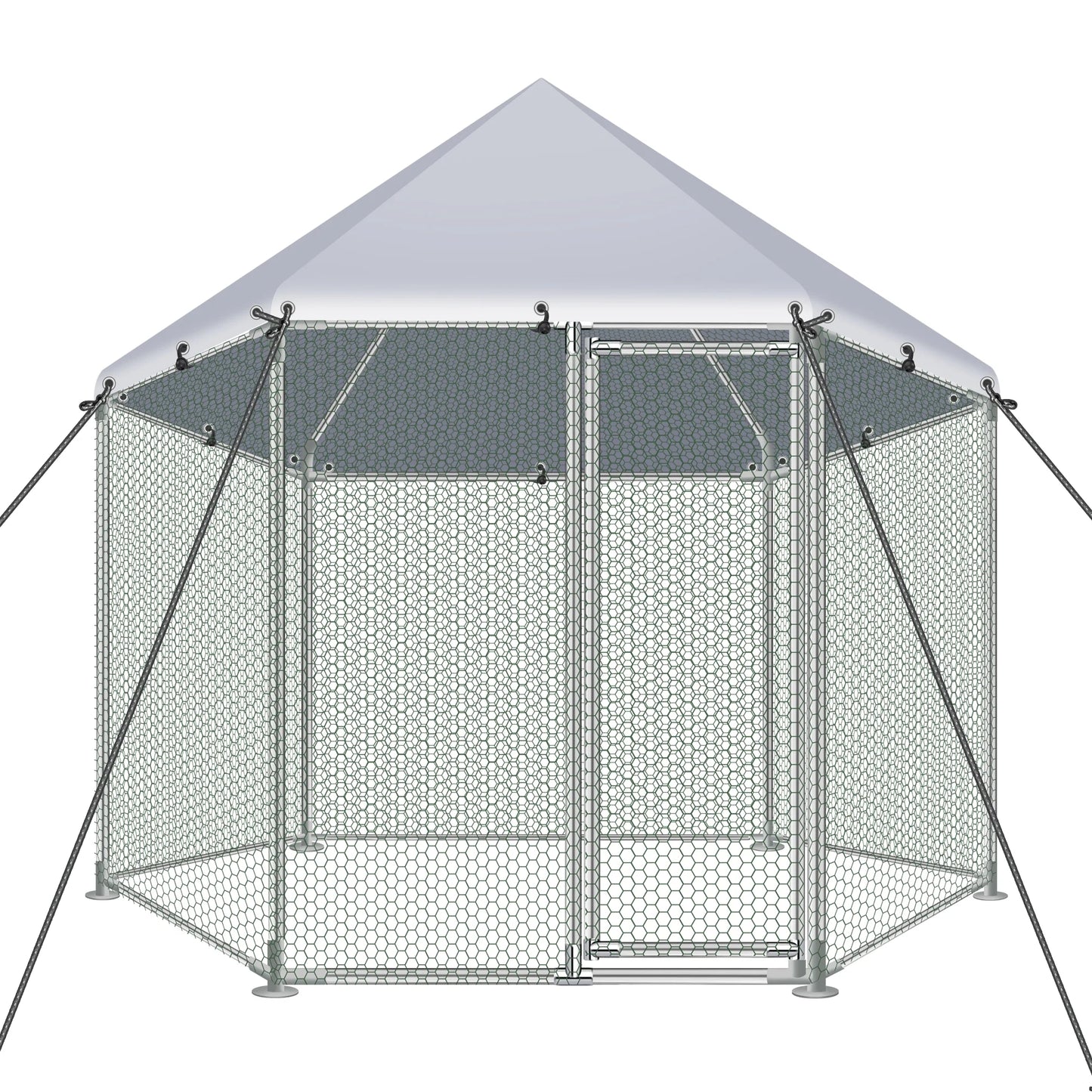 Tolead Hexagonal Chicken Coop with Galvanized Steel Frame & Water-Resistant Oxford Tarp