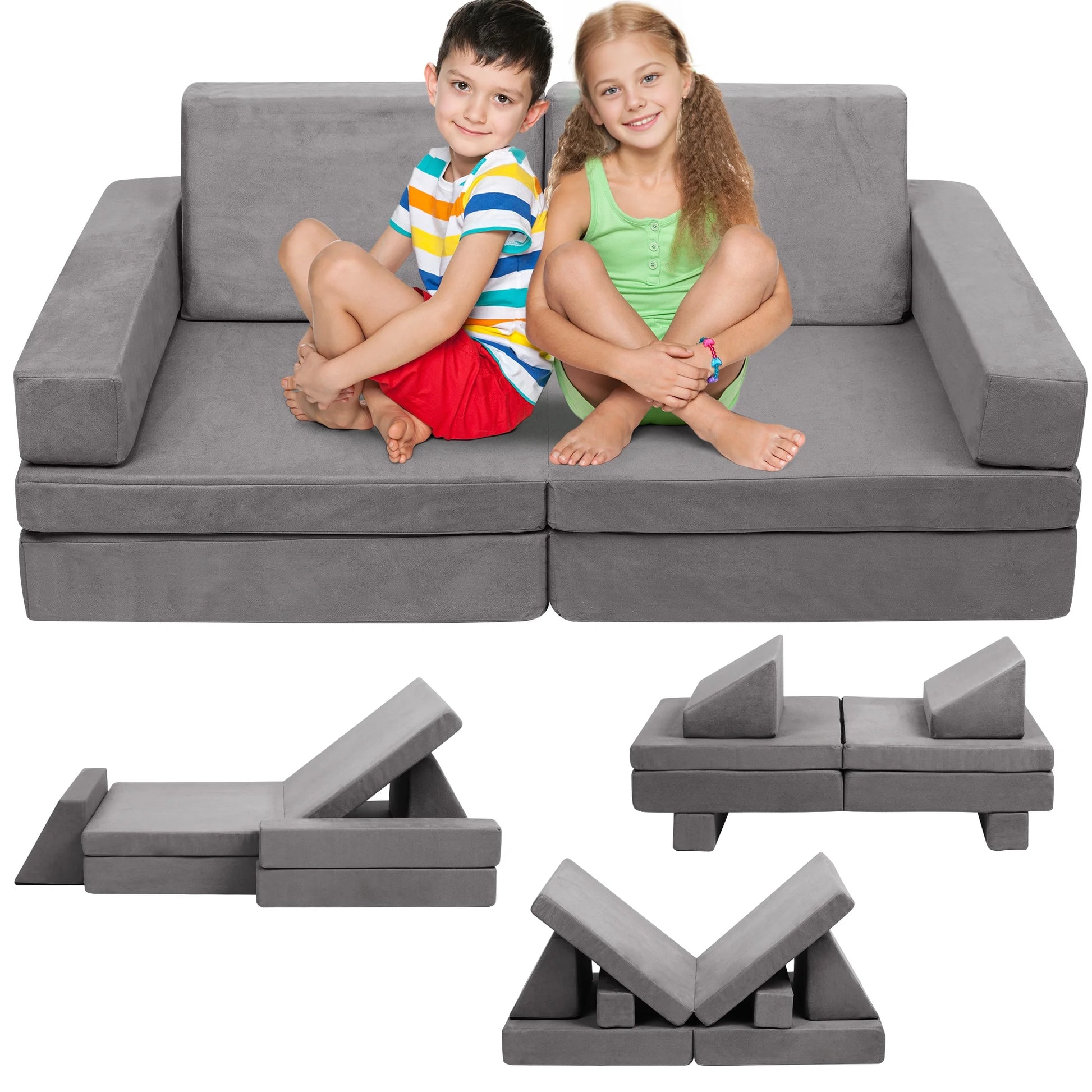 Tolead 6pcs Modular Kids Play Couch Child Sectional Sofa