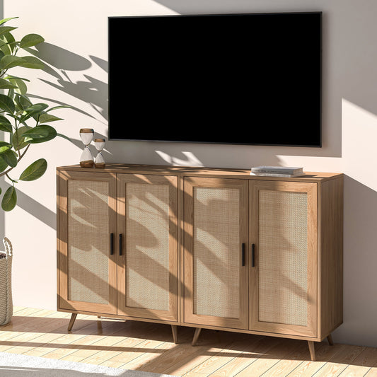 Tolead Wood Sideboard Buffet Cabinet, Rustic Modern, Rattan Doors, 2 Pack, 33 x 15.5 x 27 in