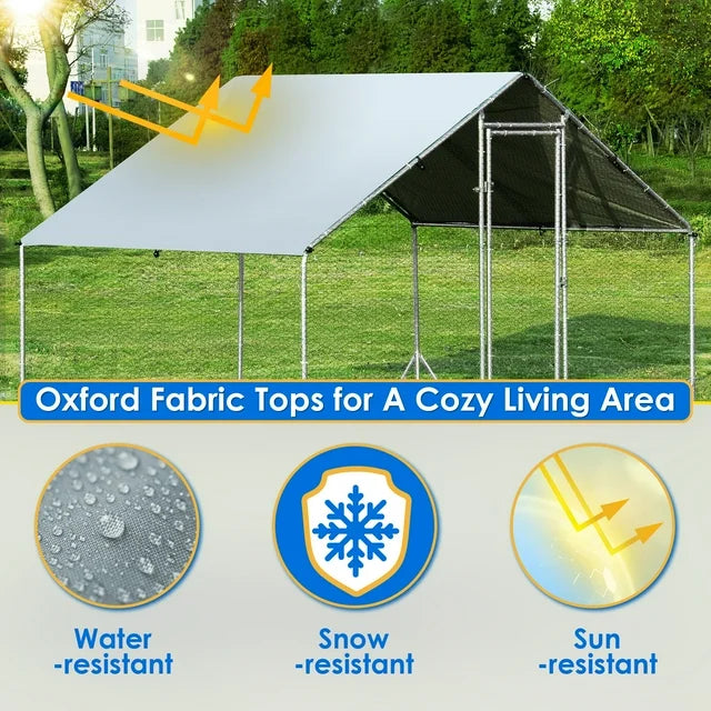 Tolead Steeple Chicken Coop with Galvanized Steel Frame & Water-Resistant Oxford Tarp